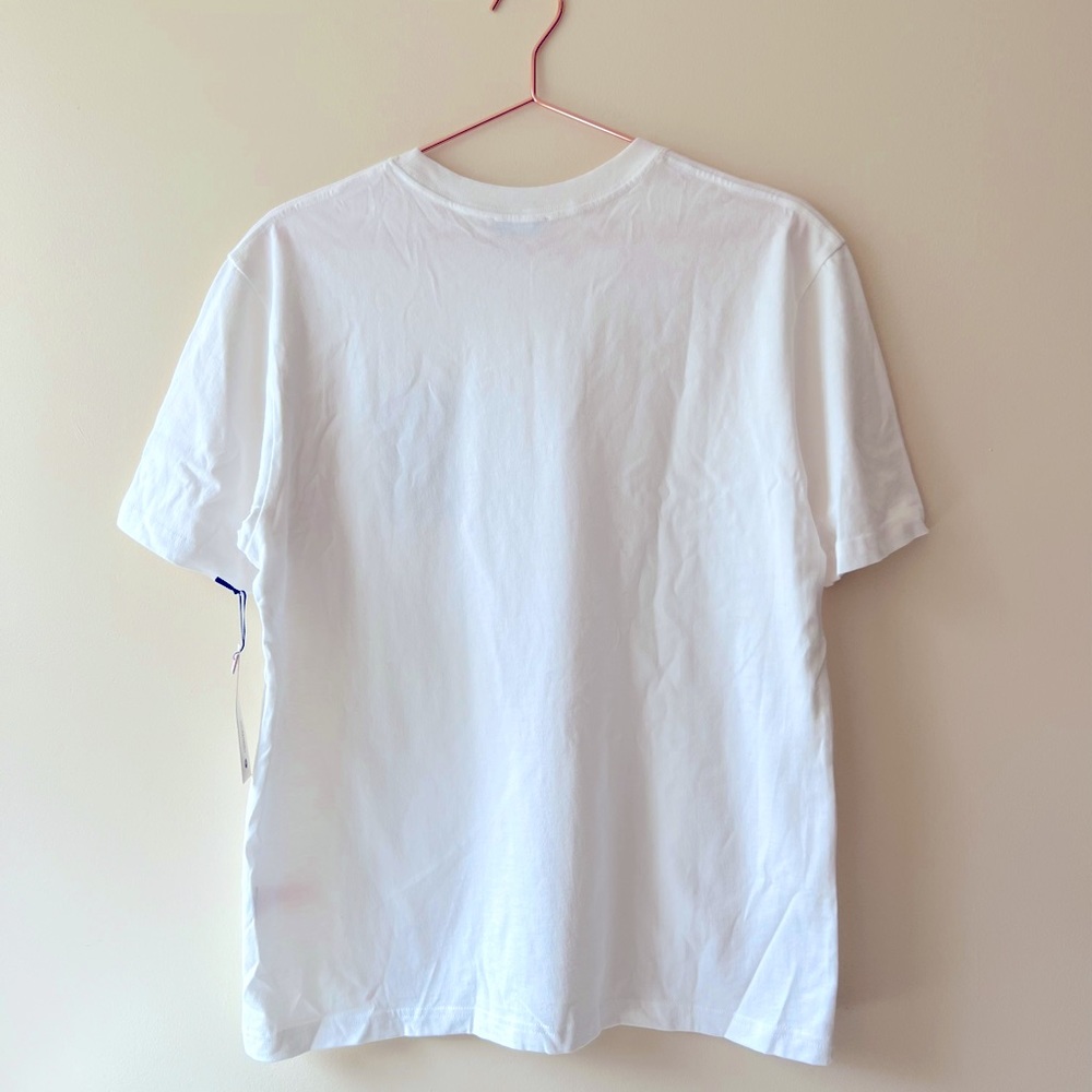 BLOOMINGDALE’S Men’s checkered white t shirt size large NEW - Picture 3 of 4